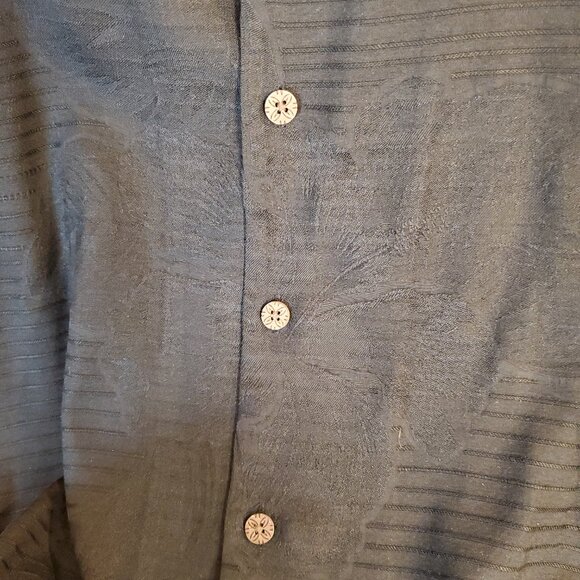 Tommy Bahama Mens 100% Silk Shirt XL Black Hibiscus Floral Tropical Relaxed Fit - Picture 6 of 16